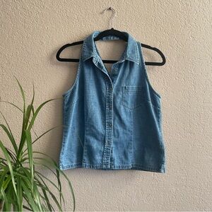 90s Denim button-up tank | Faded Glory | size S/M